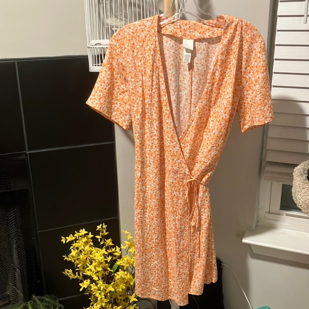 Orange Floral Summer Dress